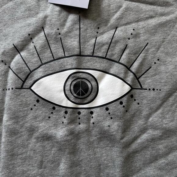 NWT Rebecca Minkoff Women’s Eye Graphic Pullover Sweater, Gray, Size Small - Picture 6 of 8